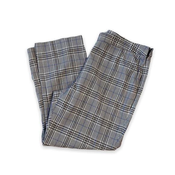 Alex Marie Tapered Trouser Check Plaid Chino Straight Business Ankle Pants - Picture 1 of 6